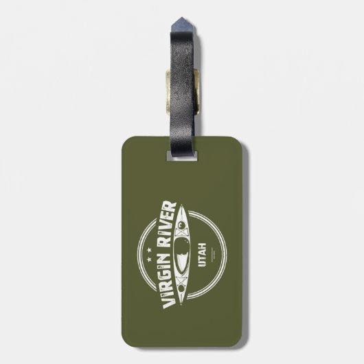 Virgin de Utah Kayaking Bagagelabel (Achterkant verticaal)