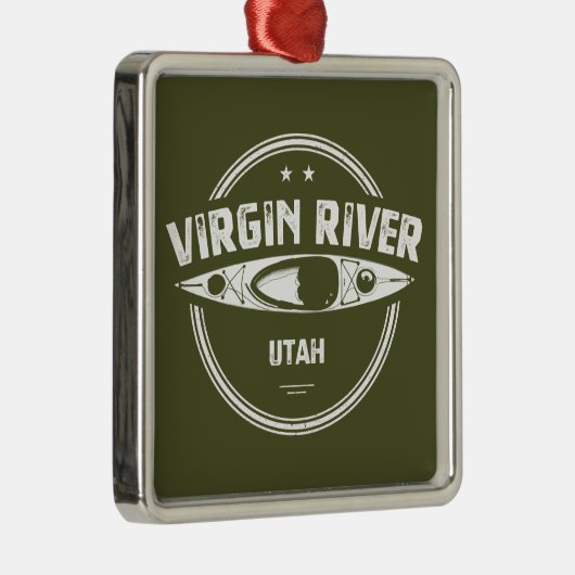 Virgin de Utah Kayaking Metalen Ornament (Rechts)