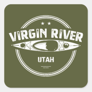 Virgin de Utah Kayaking Vierkante Sticker