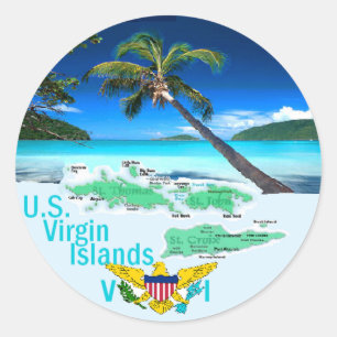 VIRGIN-EILANDEN RONDE STICKER