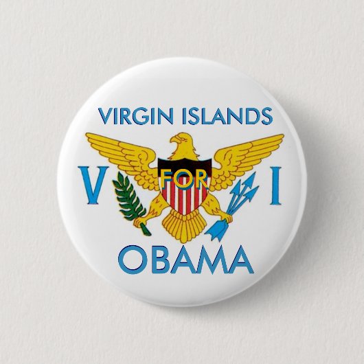 VIRGIN-EILANDEN VOOR OBAMA-Button Ronde Button 5,7 Cm (Voorkant)