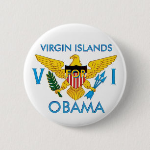 VIRGIN-EILANDEN VOOR OBAMA-Button Ronde Button 5,7 Cm
