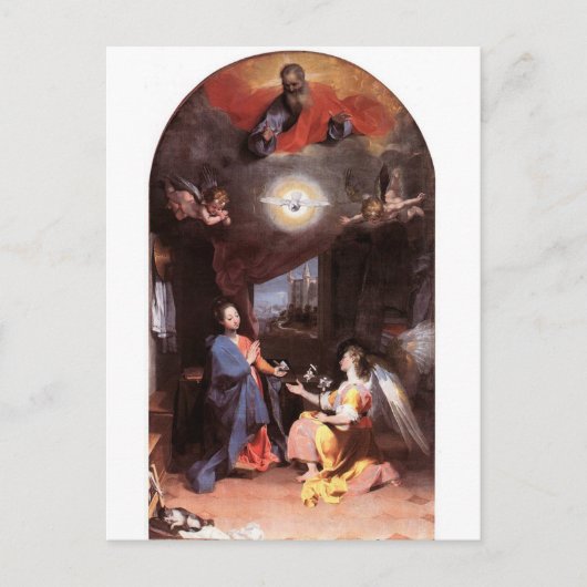 VIRGIN EN ANNUNCIATIE ANGEL BRIEFKAART (Voorkant)