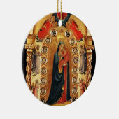 VIRGIN EN CHILD, ANGELS GOLD SACRED ART Red Ruby Keramisch Ornament (Rechts)