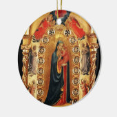 VIRGIN EN CHILD, ANGELS GOLD SACRED ART Red Ruby Keramisch Ornament (Links)