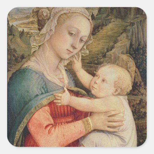 Virgin en Child, c.1465 Vierkante Sticker (Voorkant)