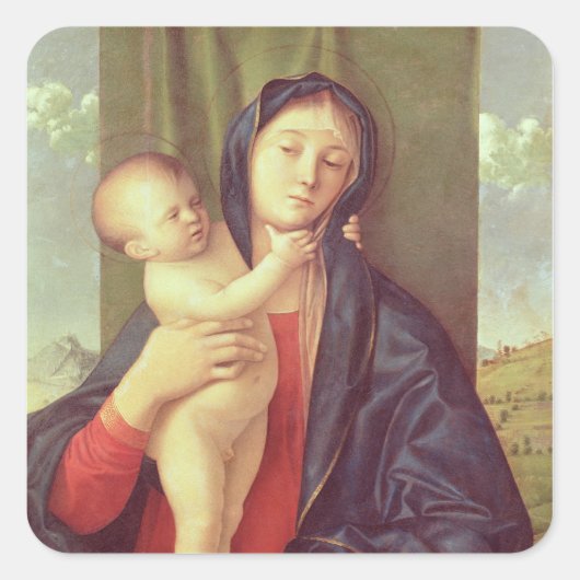 Virgin en Child, c.1487 Vierkante Sticker (Voorkant)