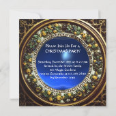 VIRGIN EN CHILD FLORAL CROWN Blue Gem Kerstmis Kaart (Achterkant)