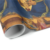 VIRGIN EN KIND MET ANGELS, BLAUWE GEMSTONES CADEAUPAPIER (Rol Hoek)