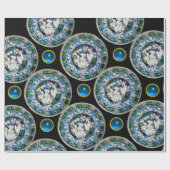 VIRGIN EN KIND MET ANGELS, Rondblauw saffier Cadeaupapier (Vlak)