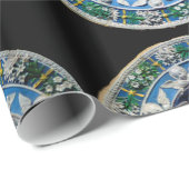 VIRGIN EN KIND MET ANGELS, Rondblauw saffier Cadeaupapier (Rol Hoek)