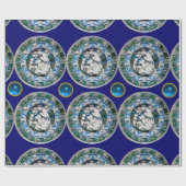 VIRGIN EN KIND MET ANGELS, Rondblauw saffier Cadeaupapier (Vlak)