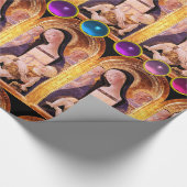 VIRGIN EN KIND MET BLAUW, PINK, PAARSE GEMSTONEN CADEAUPAPIER (Hoek)