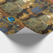 VIRGIN EN KIND MET BLAUW, PINK, PAARSE GEMSTONEN CADEAUPAPIER (Hoek)