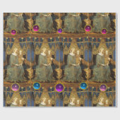 VIRGIN EN KIND MET BLAUW, PINK, PAARSE GEMSTONEN CADEAUPAPIER (Vlak)