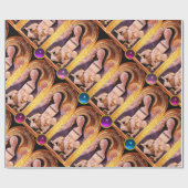 VIRGIN EN KIND MET BLAUW, PINK, PAARSE GEMSTONEN CADEAUPAPIER (Vlak)