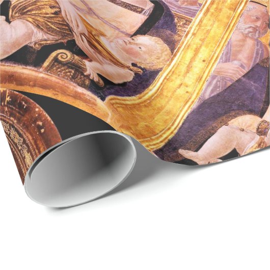 VIRGIN EN KIND MET BLAUW, PINK, PAARSE GEMSTONEN CADEAUPAPIER (Rol Hoek)