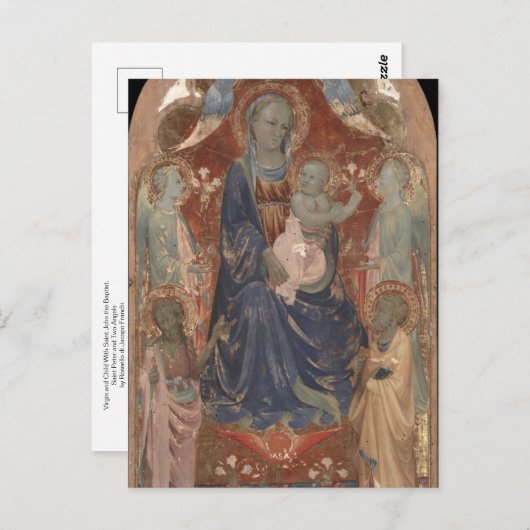 Virgin en kind met Saint John van Rossello Briefkaart (Voorkant / Achterkant)