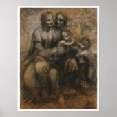 Virgin en kind met Saints Anne & John, da Vinci Poster (Voorkant)