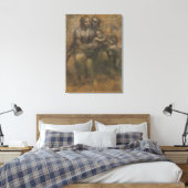 Virgin en kind met St Anne door Leonardo da Vinci Canvas Afdruk (Insitu (Slaapkamer))