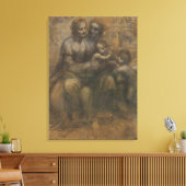 Virgin en kind met St Anne door Leonardo da Vinci Canvas Afdruk (Insitu (Woonkamer))