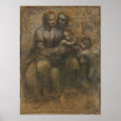 Virgin en kind met St Anne door Leonardo da Vinci Poster (Voorkant)