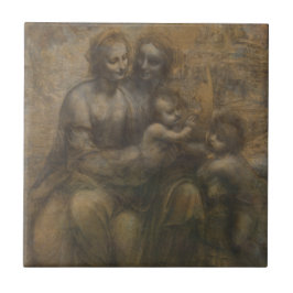 Virgin en kind met St Anne door Leonardo da Vinci Tegeltje
