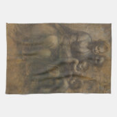 Virgin en kind met St Anne door Leonardo da Vinci Theedoek (Horizontaal)