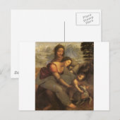 Virgin en kind met St. Anne en Lamb door Davinci Briefkaart (Voorkant / Achterkant)