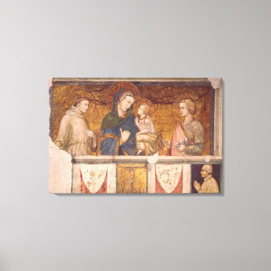 Virgin en kind met St. Francis en St. John Canvas Afdruk (Voorkant)