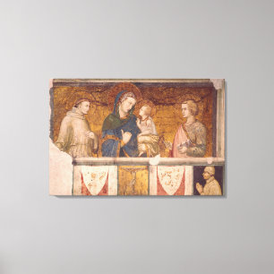 Virgin en kind met St. Francis en St. John Canvas Afdruk