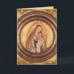 VIRGIN EN KIND, perkament Feestdagen Kaart<br><div class="desc">Spiritueel en klassiek Renaissance-meesterstuk van de Vlaamse schilder Quentin Massys in levendige bruine,  witte,  goudgele kleuren. Olie op hout met gouden folie.</div>