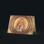 VIRGIN EN KIND, perkament Feestdagen Kaart<br><div class="desc">Spiritueel en klassiek Renaissance-meesterstuk van de Vlaamse schilder Quentin Massys in levendige bruine,  witte,  goudgele kleuren. Olie op hout met gouden folie.</div>