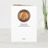 VIRGIN EN KIND, perkament Feestdagen Kaart (Achterkant)