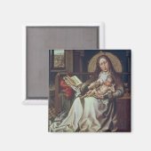 Virgin en kind voor een Firescreen, c.1440 Magneet (Voorkant / Achterkant)