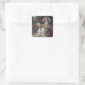 Virgin en kind voor een Firescreen, c.1440 Vierkante Sticker (Tas)