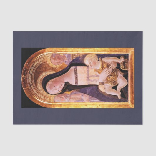 VIRGIN EN KINDEREN MET SINTEN VOOR Neroccio-kerst Tissuepapier (Voorkant)