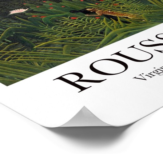 Virgin Forest met Sunset van Henri Rousseau Poster (Hoek)