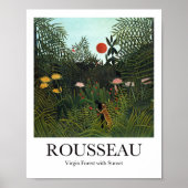 Virgin Forest met Sunset van Henri Rousseau Poster (Voorkant)