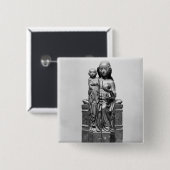 Virgin gesloten, begin 15e eeuw vierkante button 5,1 cm (Voorkant /achterkant)