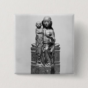 Virgin gesloten, begin 15e eeuw vierkante button 5,1 cm