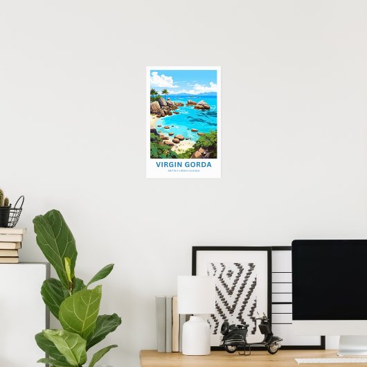 Virgin Gorda Britse Maagdeneilanden Reisprint Poster (Thuiskantoor)