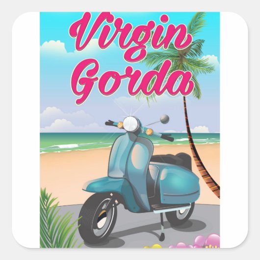 Virgin Gorda Britse maagdeneilanden Vierkante Sticker (Voorkant)