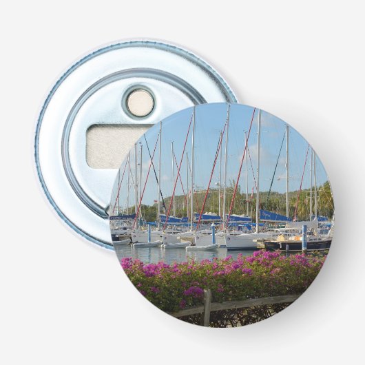 Virgin Gorda Jachthaven Button Flesopener (Voorkant)