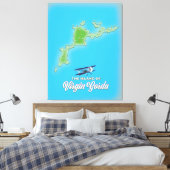 Virgin Gorda Kaart Canvas Afdruk (Insitu (Slaapkamer))