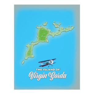 Virgin Gorda Kaart Foto Afdruk
