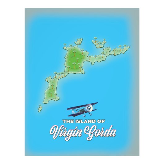 Virgin Gorda Kaart Foto Afdruk (Voorkant)
