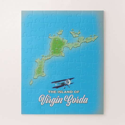 Virgin Gorda Kaart Legpuzzel (Verticaal)