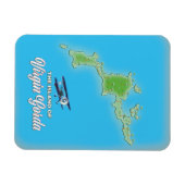 Virgin Gorda Kaart Magneet (Horizontaal)