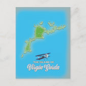 Virgin Gorda Map Briefkaart (Voorkant)